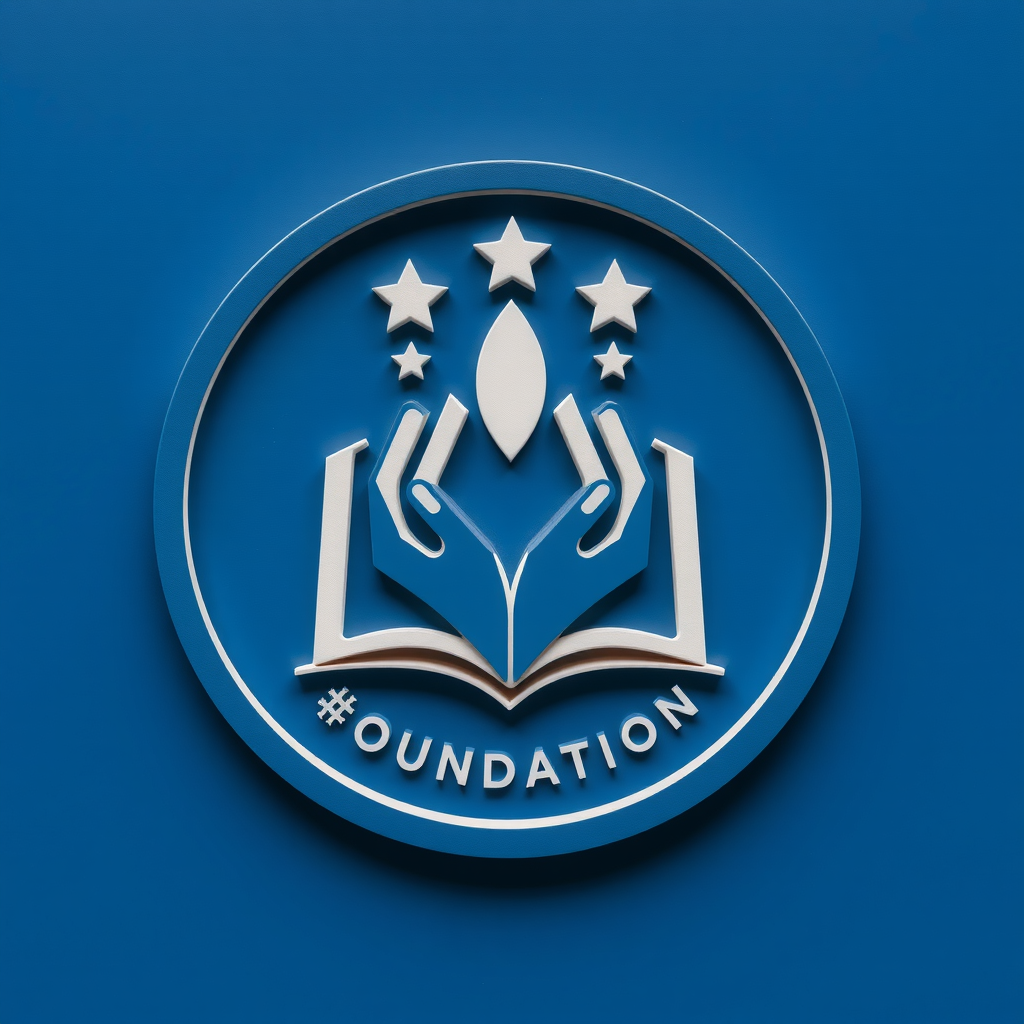 Berru Charitable Foundation logo featuring an open book and hands symbol representing education and community support